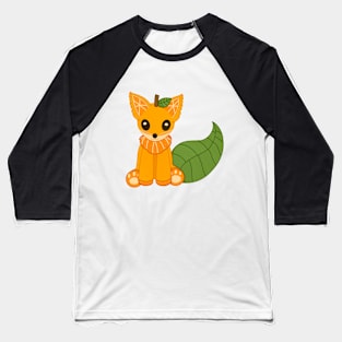 Orange Fox Baseball T-Shirt